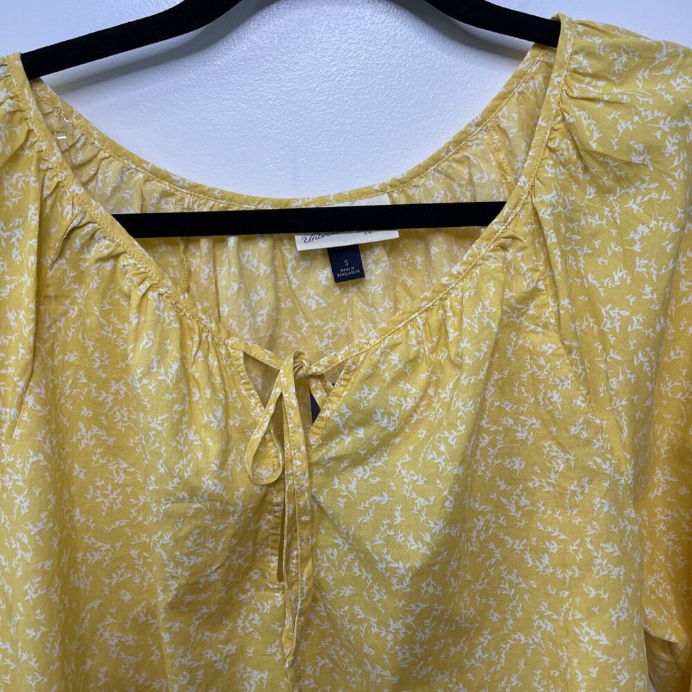 Universal Thread Blouse Yellow Floral Peasant Boho Cottage Long Sleeve Sz S NWT - Picture 2 of 10